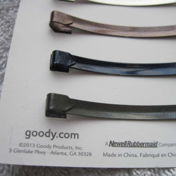 8 Goody 2 1/4" Painted Metal Stay Tight Put Hair Barrettes Secure Clasp Flat Bar - Picture 9 of 11